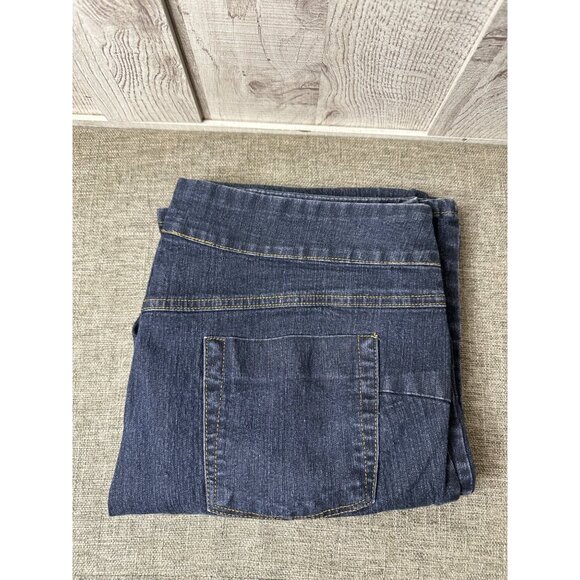 Womens Bootcut Denim Jeans L/G Cotton & Polyester Blend Stretch Dark Wash - Picture 3 of 7